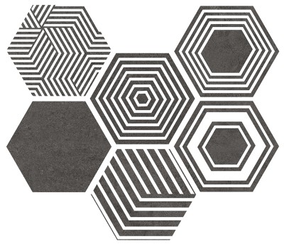 Керамогранит ITT Ceramic Pier17 Hexa Zinc (10 вариаций рисунка) 23,2x26,7