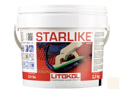 Litochrom Starlike затирочная смесь (Литокол Литохром Старлайк) C.270 (Bianco Chiaccio / Белый), 5 кг