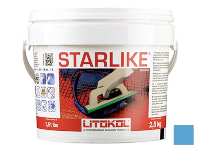Litochrom Starlike затирочная смесь (Литокол Литохром Старлайк) C.390 (Artic Blu / Светло-голубой), 5 кг