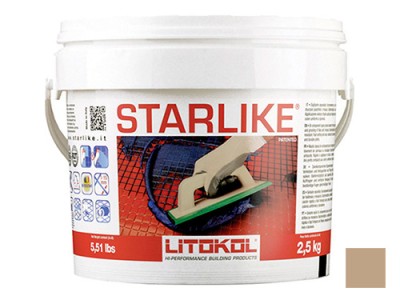 Litochrom Starlike затирочная смесь (Литокол Литохром Старлайк) C.490 (Tortora / Серо-Бежевый), 5 кг