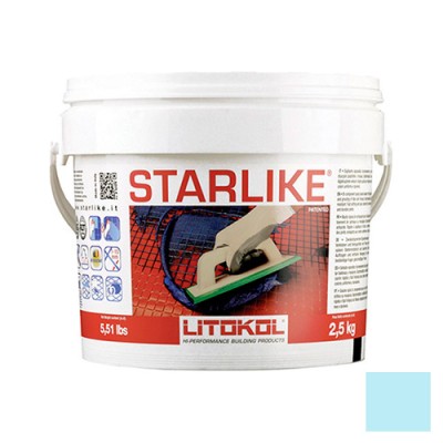 Litochrom Starlike затирочная смесь (Литокол Литохром Старлайк) C.530 (Azzurro Pastello / Голубой пастельный), 5 кг